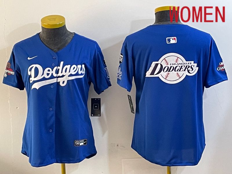 Women Los Angeles Dodgers Blank Blue Game 2024 Nike MLB Jersey style 12051